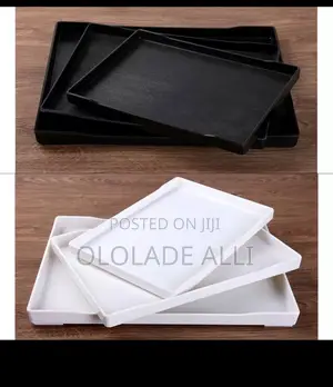 Black White Rectangular Hotel Melamine Tray Water