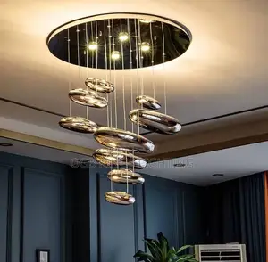 Modern Luxury Living Room Glass Waterdrop Chandeliers Nordic Stainless