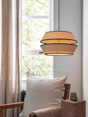 Retro Rattan Pendant Light Hand-Woven Chandelier Forliving Roombedroom