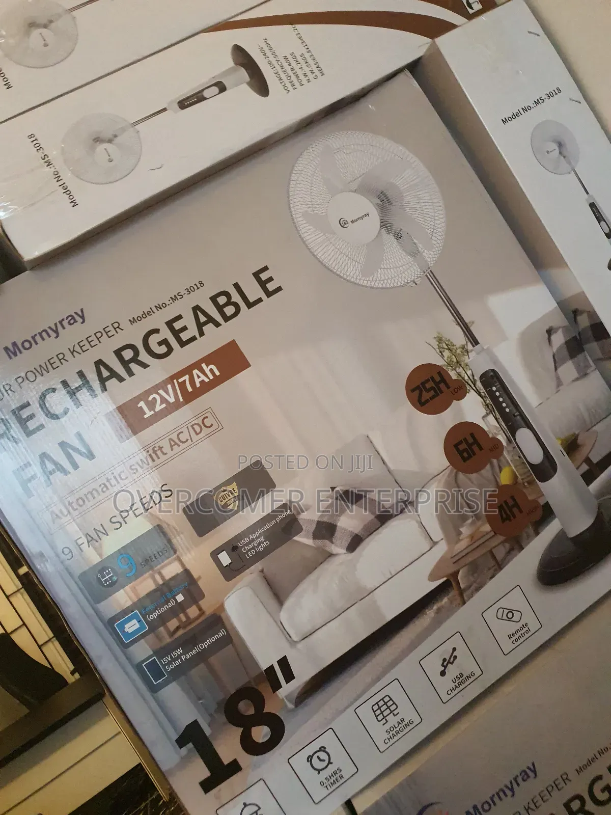 Rechargeable Solar Fan With Panel