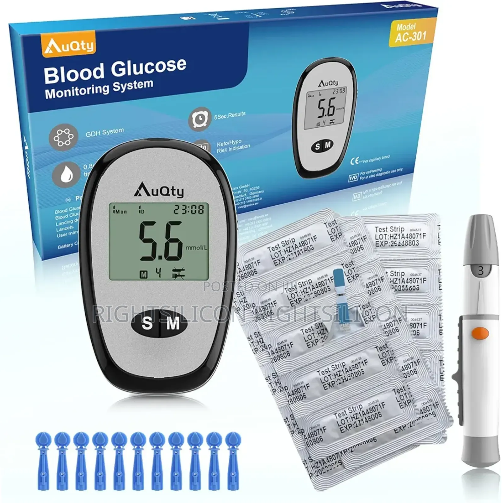 Usa Auqty Blood Glucose Meter With Individually Wrapped