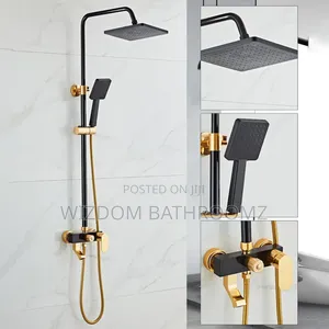 Black / Gold Standing Shower
