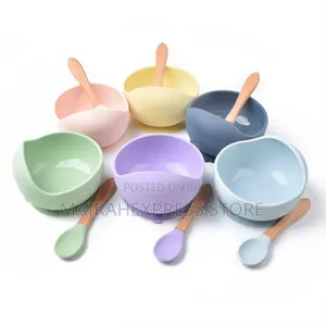 Unbreakable Silicon Baby Feeding Bowl With Spoon