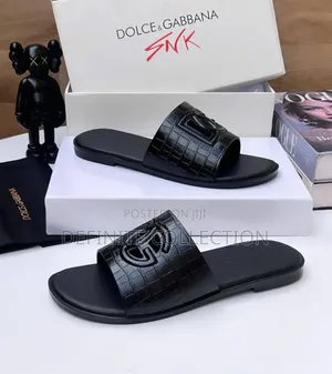 Dolce Gabbana Leather Slippers