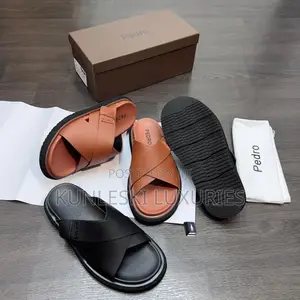 Original Pedro Cross Leather Slippers for Men
