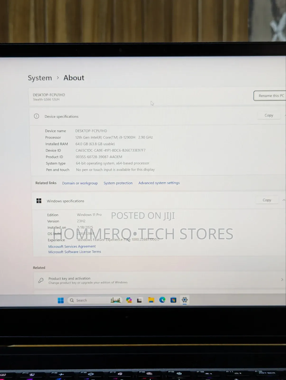 Laptop MSI GS66 Stealth 10UH 64GB Intel Core I9 SSD 1T