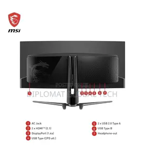 Msi Mag 341cqp Qd-Oled 34 Inch Uwqhd Curved Gaming Monitor - 1800r, 34