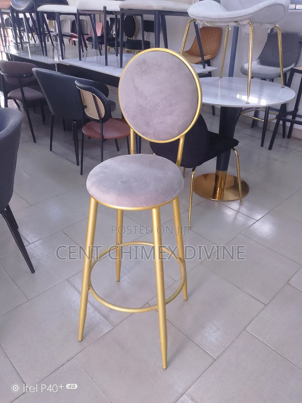 Gold Colored Frame High Chairs