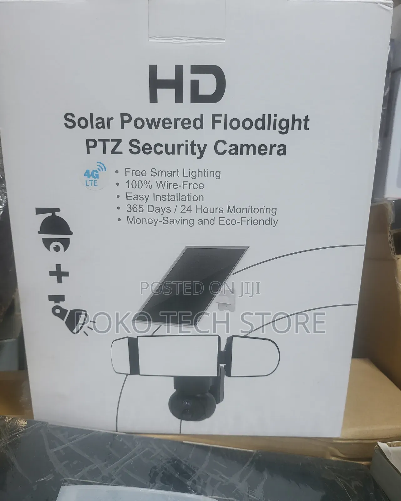 Hd Solar Powered Floodlight Ptz Security Camera.
