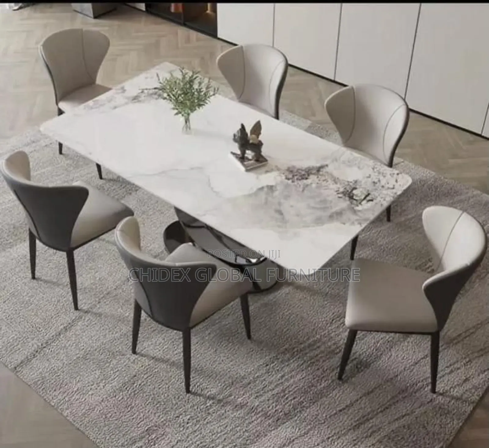 Elegant Marble Dining Table Set