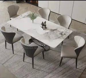 Elegant Marble Dining Table Set