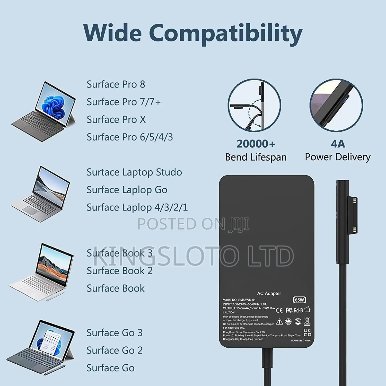 Microsoft Surface Laptop Charger 45w