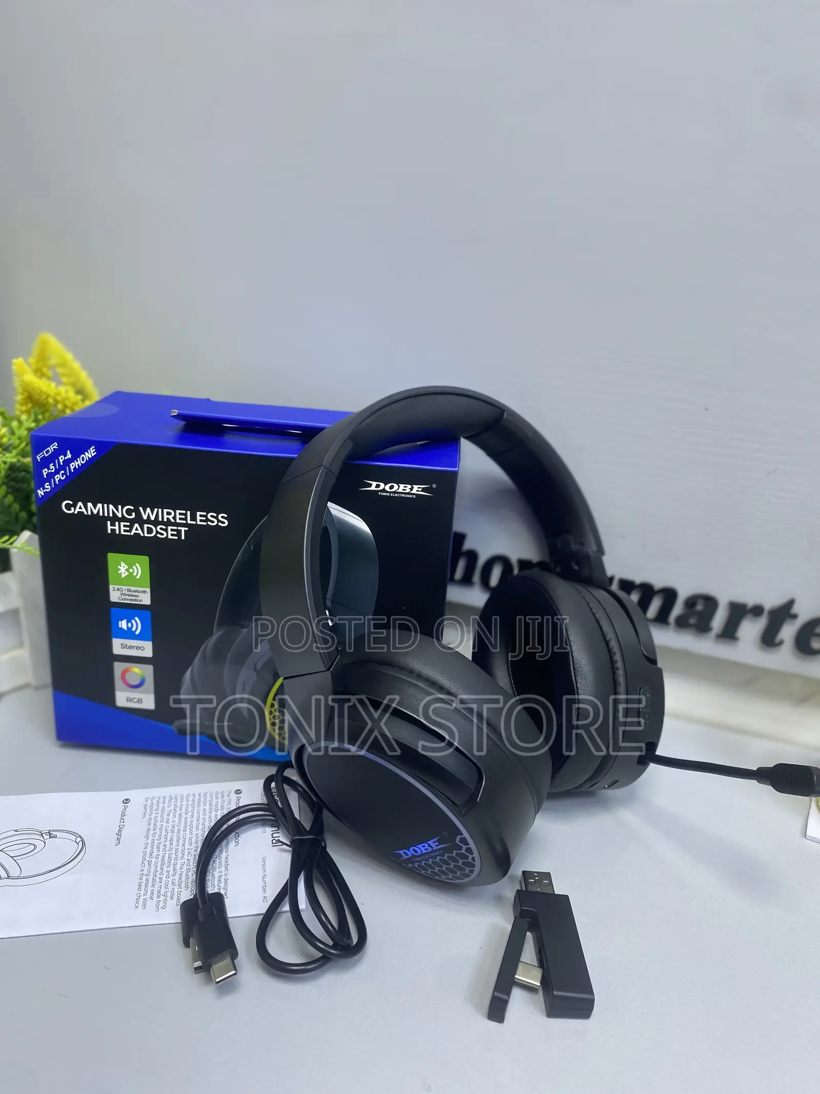 Dobe Wireless Gaming Headset With RGB Light