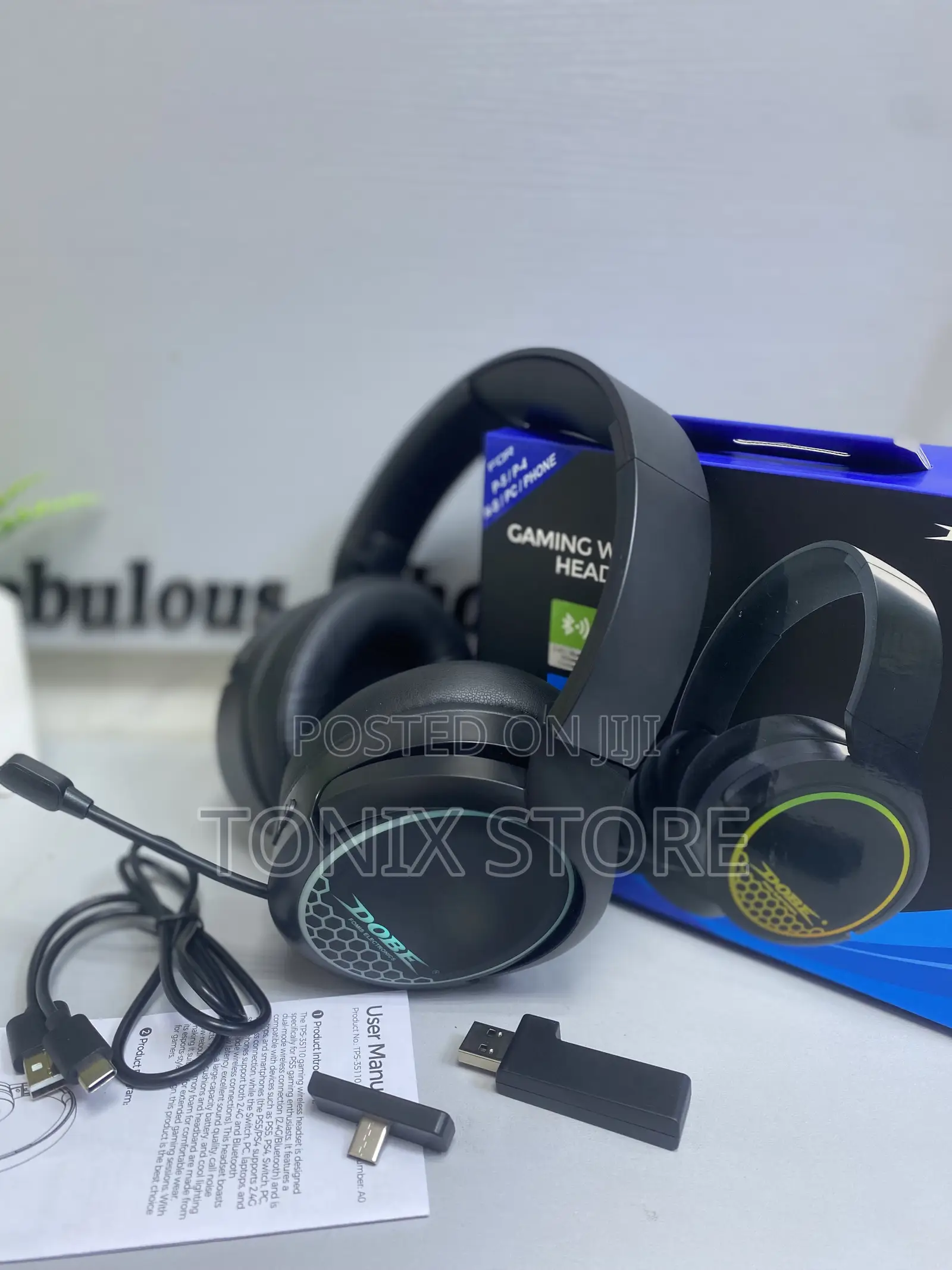 Dobe Wireless Gaming Headset With RGB Light