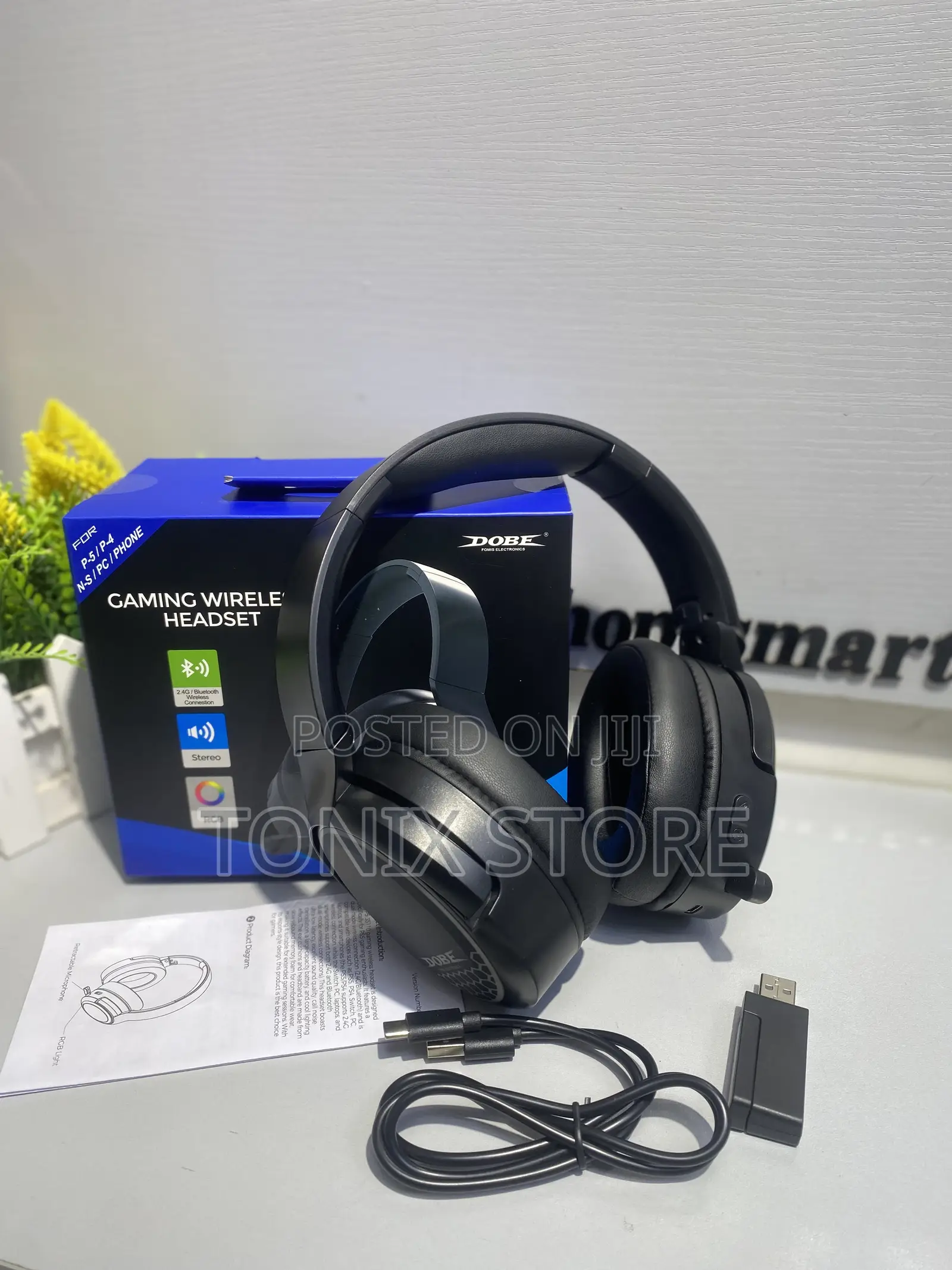 Dobe Wireless Gaming Headset With RGB Light