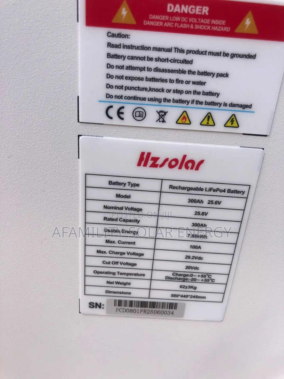 7.6kwh 24v Lithium Battery Hz Solar