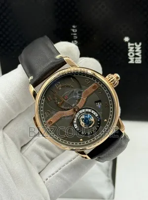 Original Mont Blanc Black Leather Strap, Quartz Watch