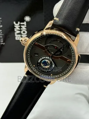 Original Mont Blanc Black Genuine Leather Strap Watch