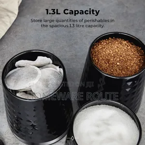 Tower Solitaire Black 3 Piece Canister Set