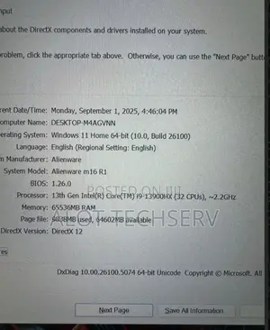Laptop Dell Alienware M16 R1 64GB Intel Core I9 SSD 1T