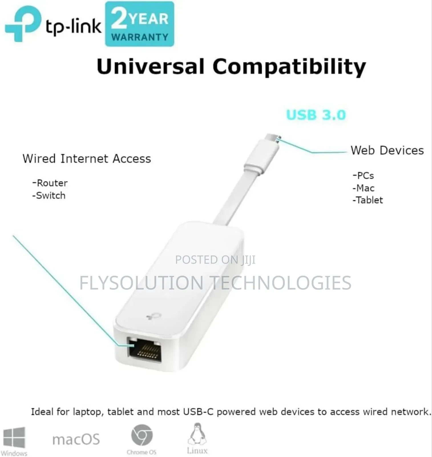 Tp-Link Ue300c Usb-C to Rj45 Gigabit Ethernet Adapter