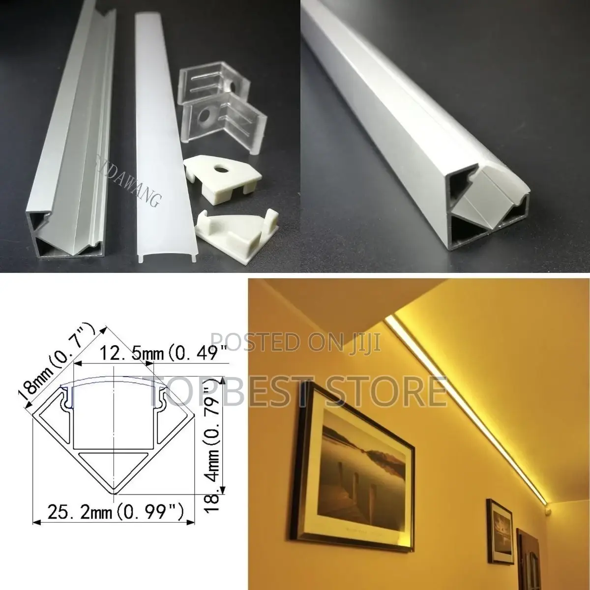 Surface Mounted Corner Led Strip Channel