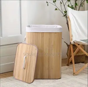 Bamboo Lundry Basket With Cover