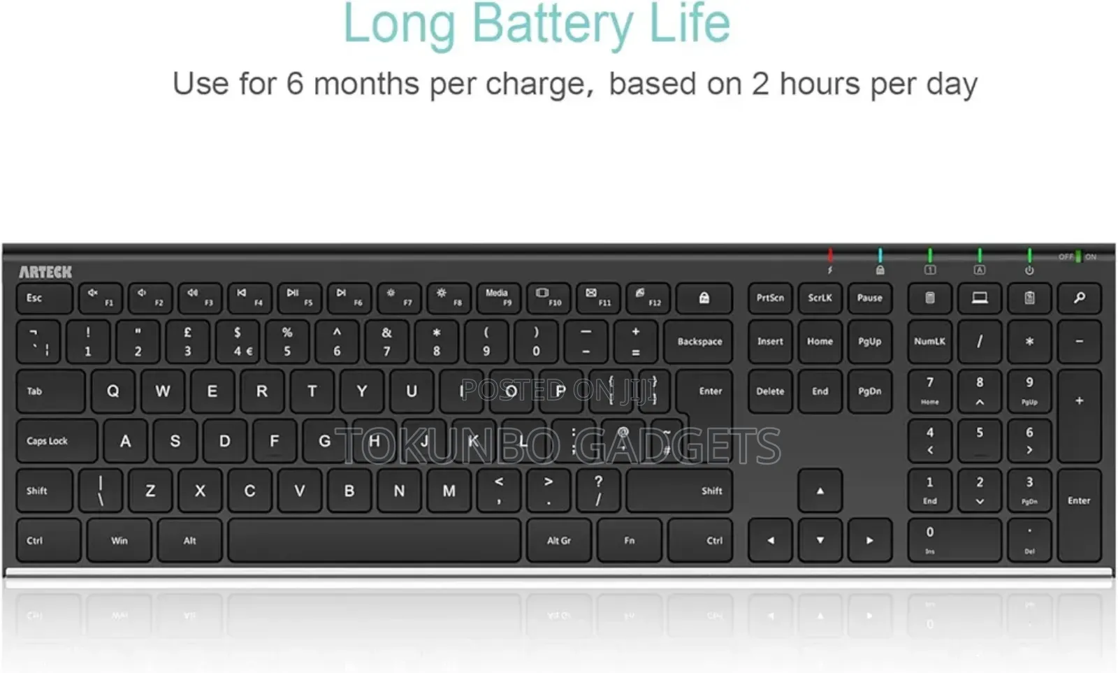 Arteck Hw192 Water-proof, Dust-proof Wireless /Rechargeable Keyboard