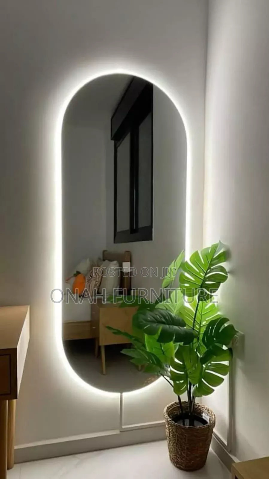 Wall Dressing Mirror With Light Behind in Central Business District