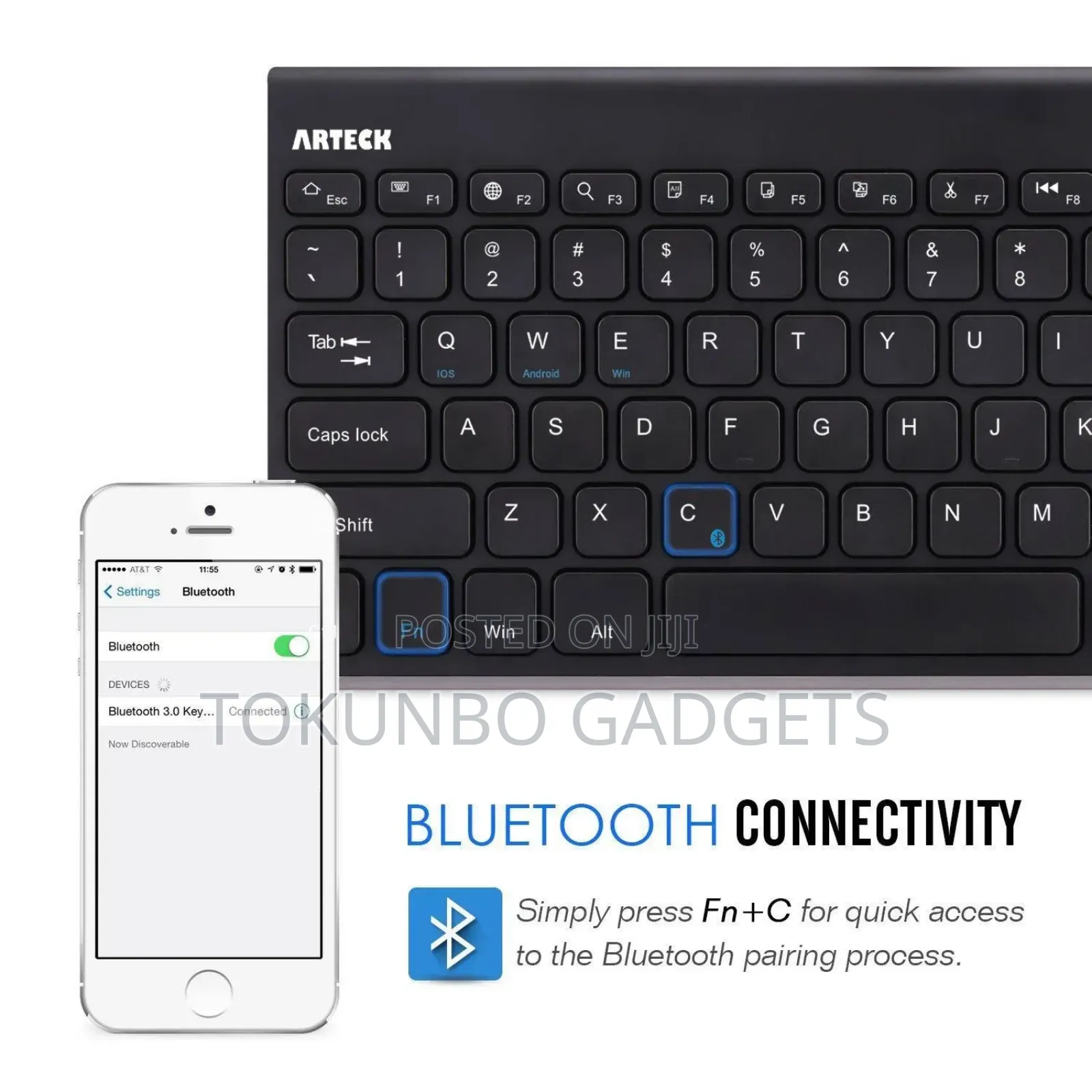 Arteck Hb086 Water-Proof, Dust-Proof/Rechargeable Bluetooth Keyboard
