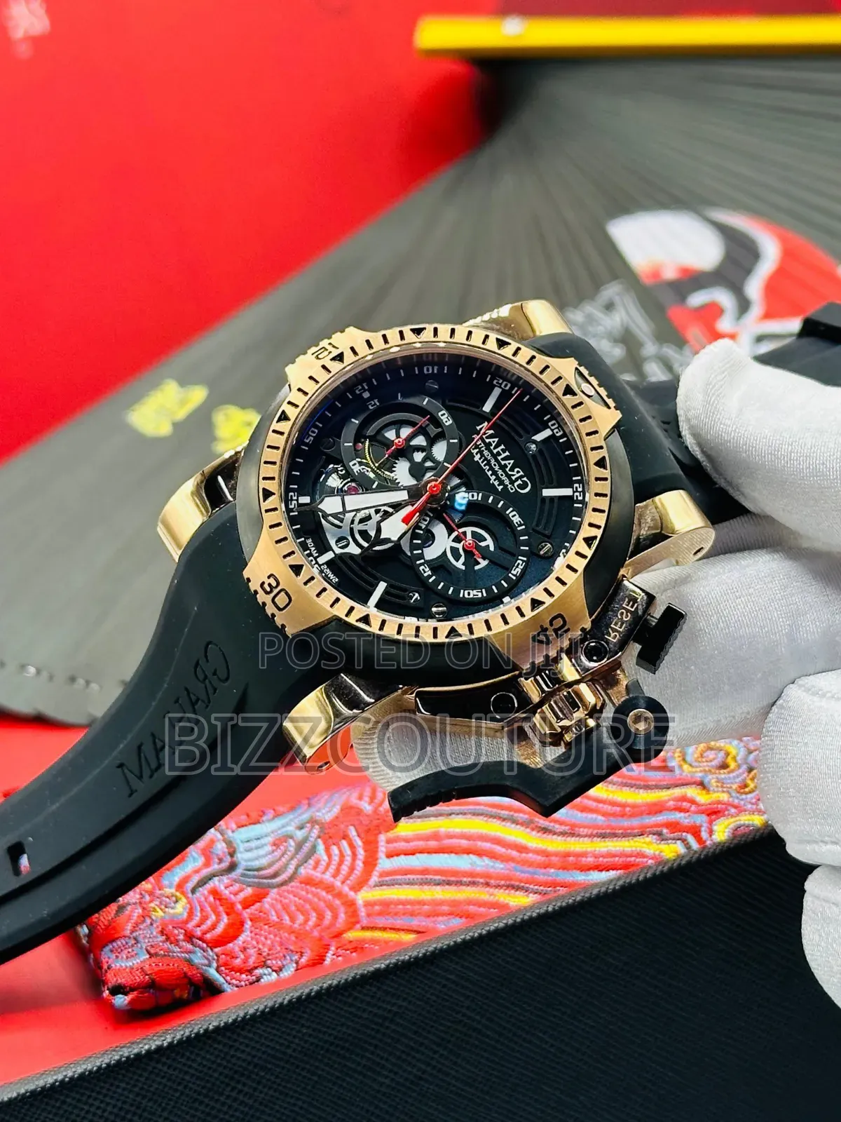 Original Graham, Black Rubber Strap, Mechanical Watch in Store