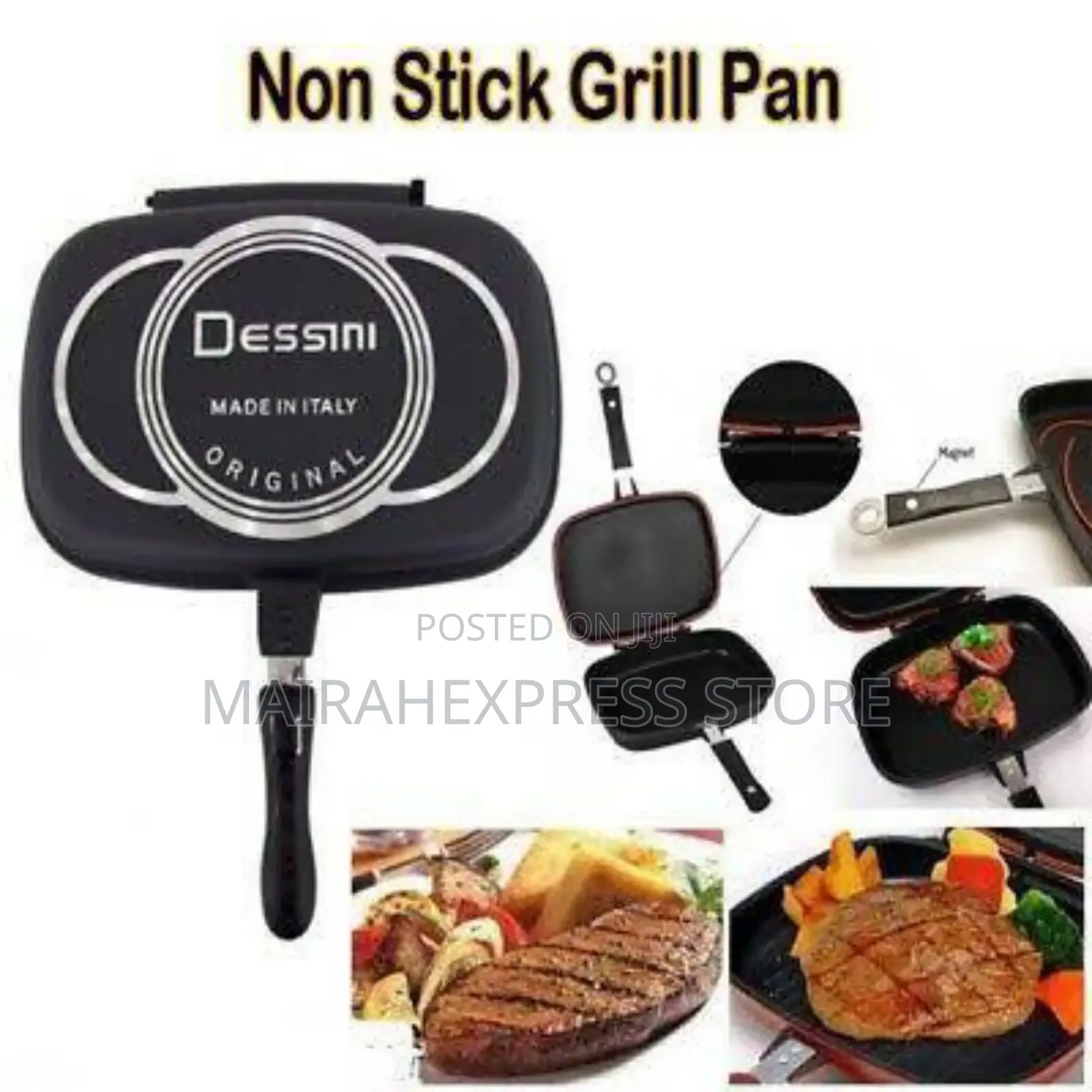 44cm Original Dessini Double Sided Non-Stick Grill Pan