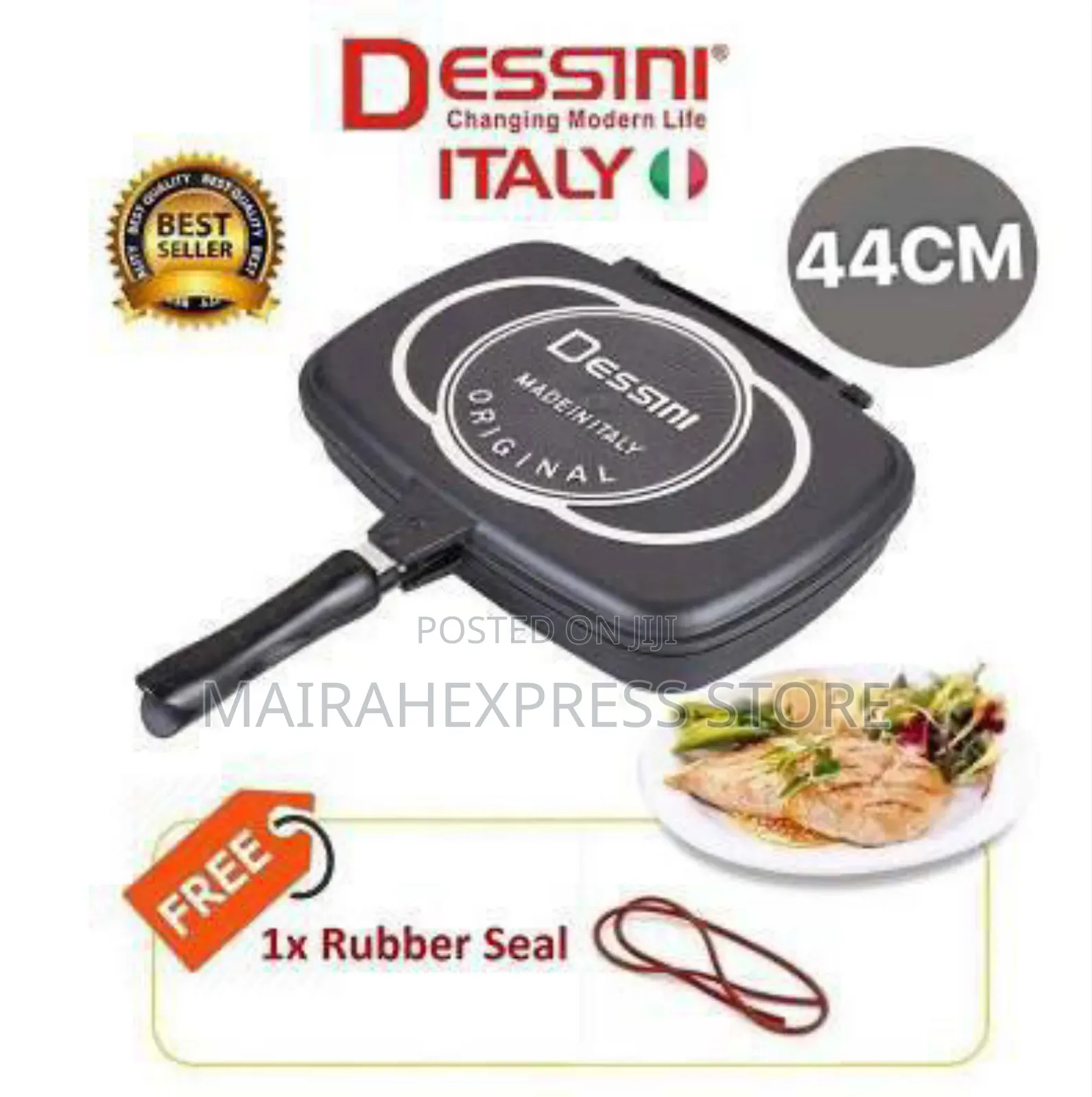 44cm Original Dessini Double Sided Non-Stick Grill Pan