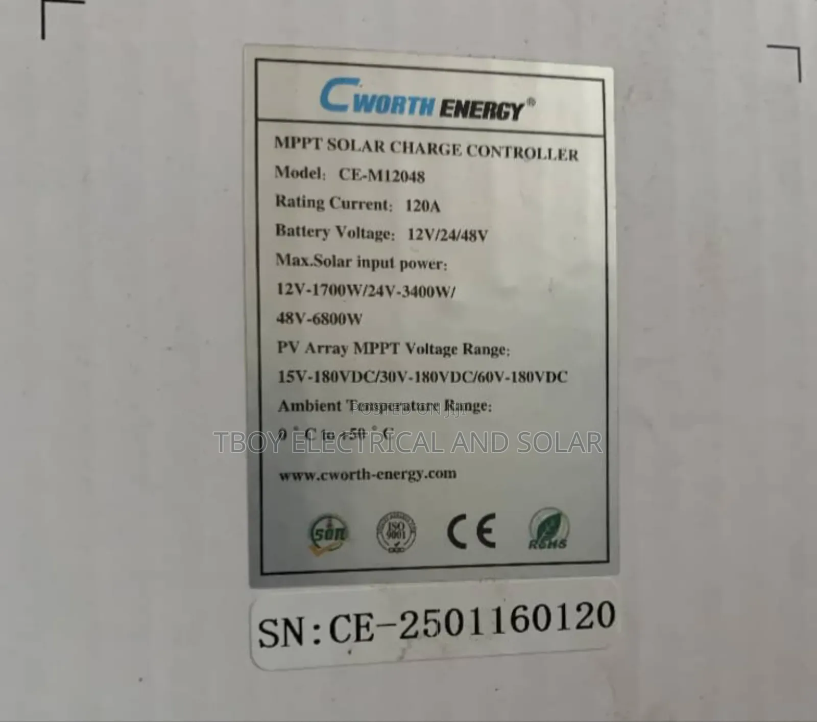 Cworth 120a Charge Controller