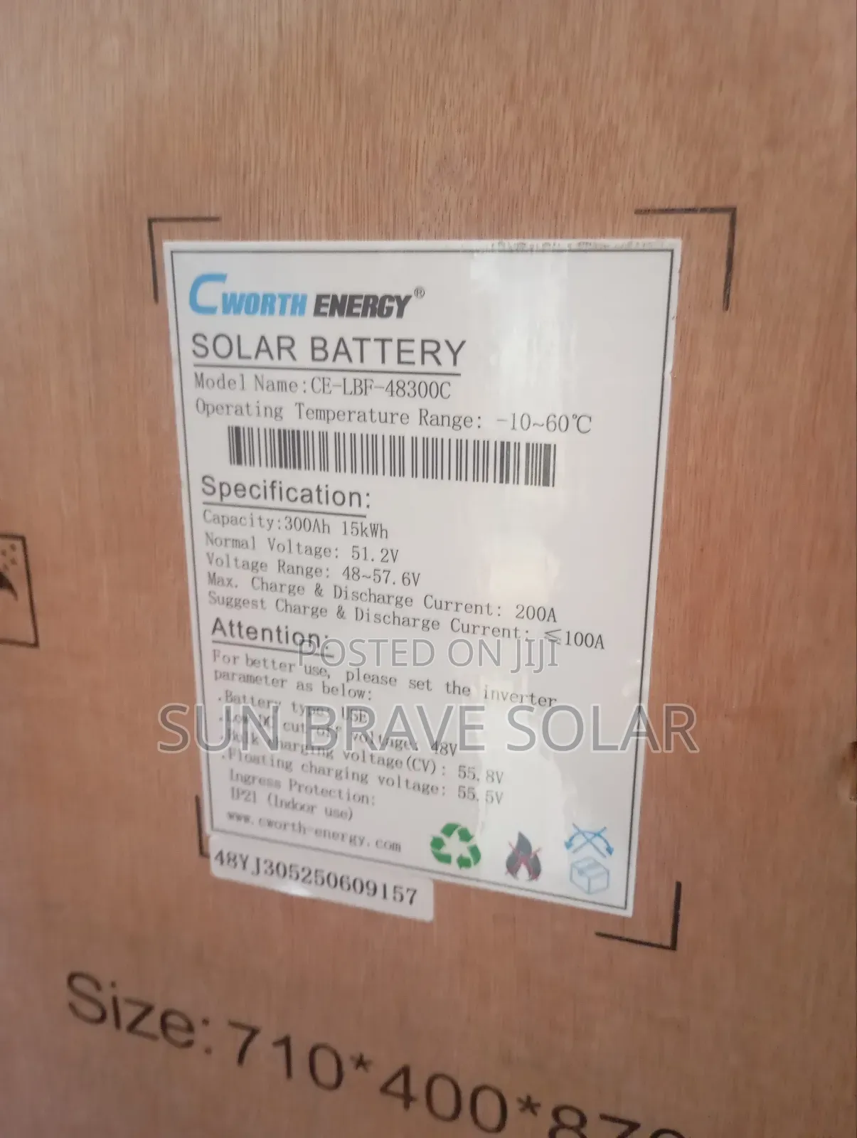 Cworth Lithium Battery Available Stock 15kwh 51.2v