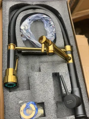 Black and Gold Kitchen Sink Mixer Faucet