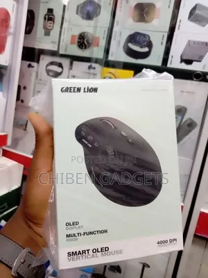 Green Lion Smart Oled Vertical Mouse Black
