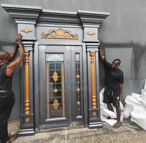 7ft by 4ft Golden Royal-Turkey Tampered Glass Copper Door With Ark