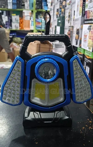 Double Reflection Solar and Electric Rechargeable Lamp With Power Bank