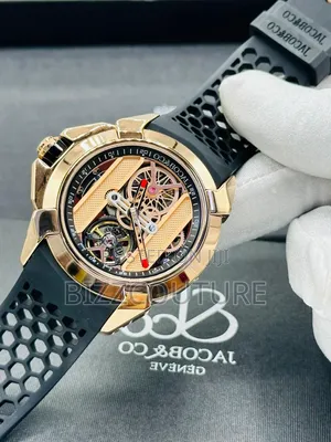 Original Jacob and Co Black Rubber Strap, Mechanical Watch