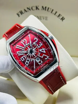 High Quality Franck Muller Red Genuine Leather Strap, Quartz Watch