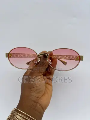 Stylish Round Sunglasses With Pink Gradient Lenses Gold Mesh Arms