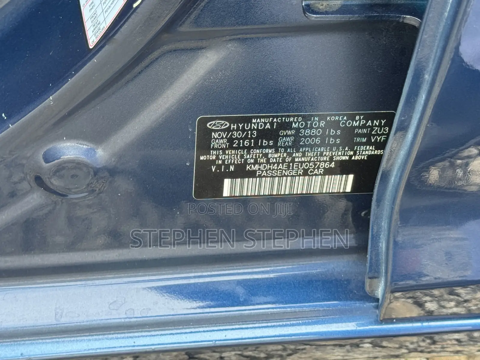 Hyundai Elantra 2013 Blue