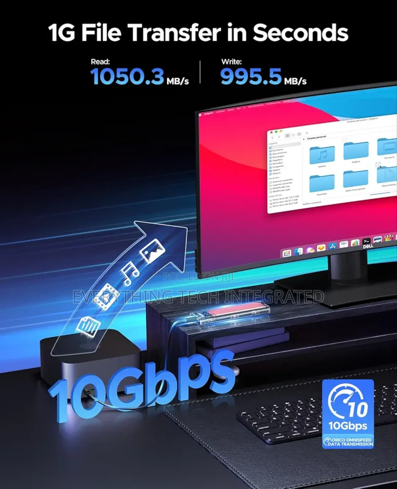 Orico M.2 Nvme Ssd Enclosure, Usb 3.2 Gen 2 (10 Gbps), T