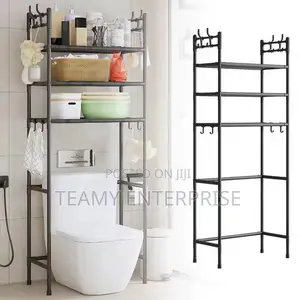 Toilet Rack With Hooks For Toilet Accessories