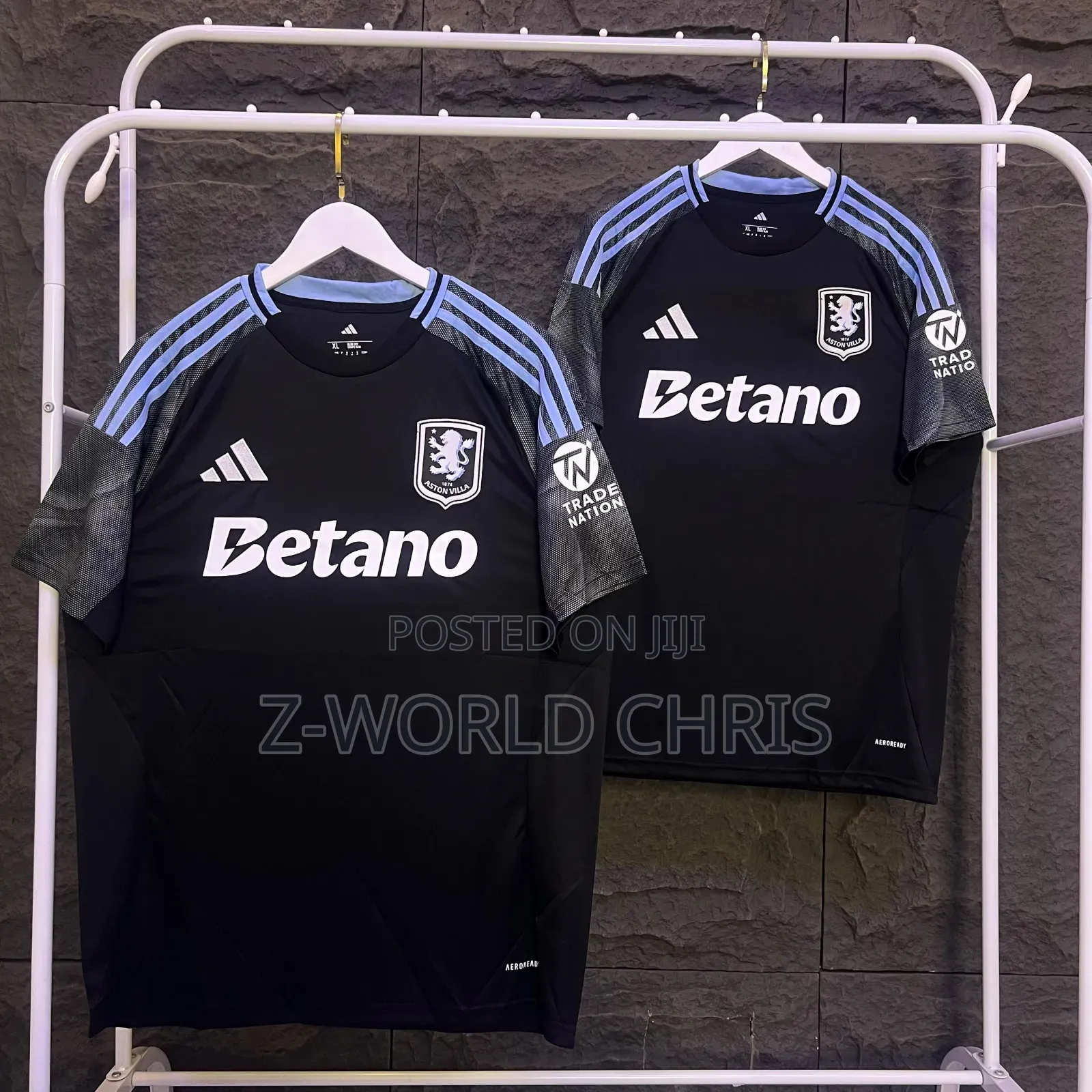 Aston Villa Official 25/26 Away Black Jersey