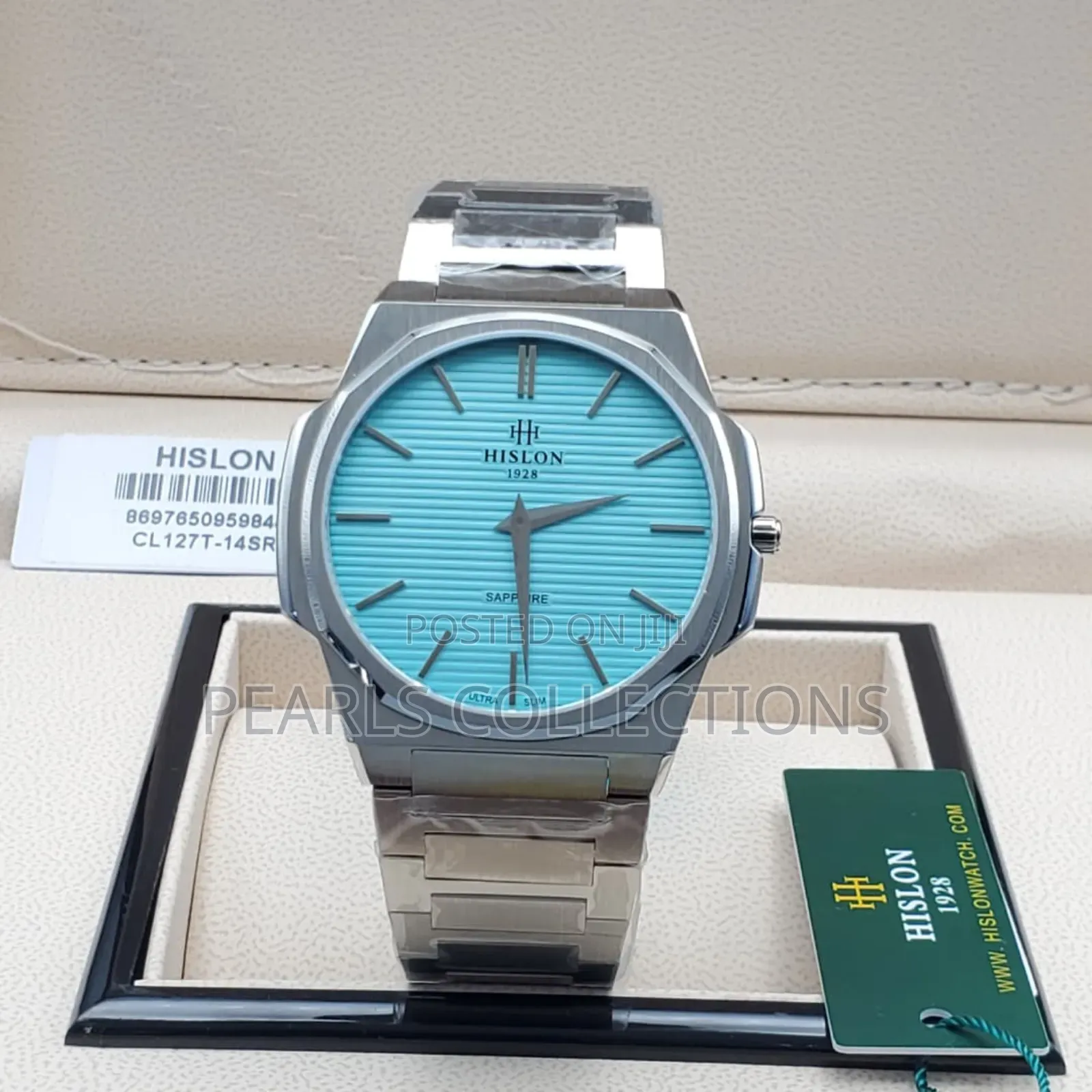 Hislon Light Blue Face Chain Watch