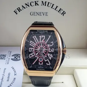 Black Leather Franck Muller Geneve Watch