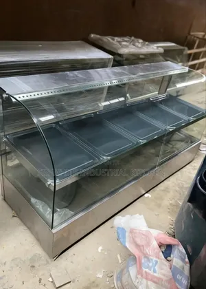 Industrial Curved Glass Food Warmer Bain Marie Display Machine