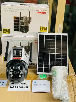 4g / Wifi Solar Camera Dual Lenses Outdoor 8mp Low Power Battery I